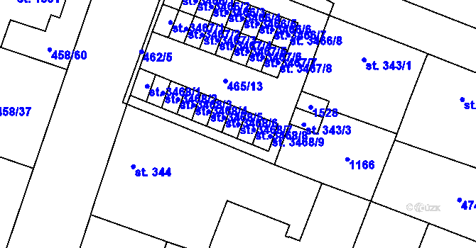 Parcela st. 3468/7 v KÚ Zábřeh-VŽ, Katastrální mapa
