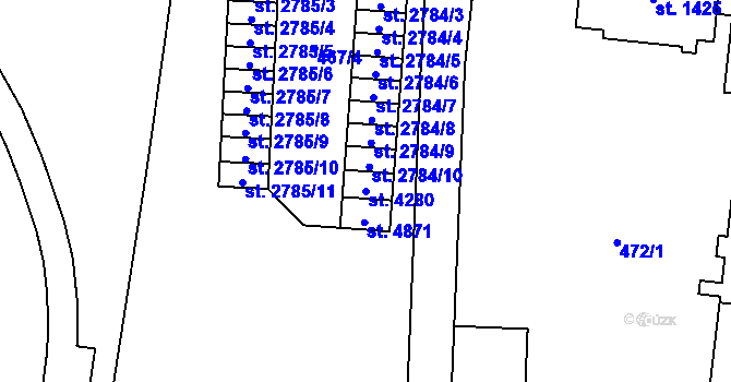 Parcela st. 4280 v KÚ Zábřeh-VŽ, Katastrální mapa