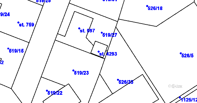 Parcela st. 4293 v KÚ Zábřeh-VŽ, Katastrální mapa