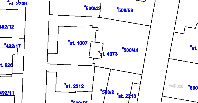 Parcela st. 4373 v KÚ Zábřeh-VŽ, Katastrální mapa