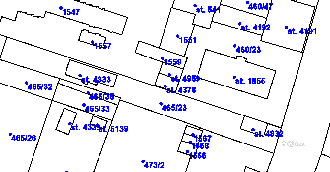 Parcela st. 4378 v KÚ Zábřeh-VŽ, Katastrální mapa