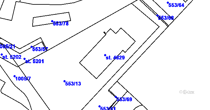 Parcela st. 4829 v KÚ Zábřeh-VŽ, Katastrální mapa