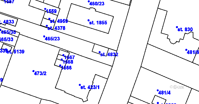 Parcela st. 4832 v KÚ Zábřeh-VŽ, Katastrální mapa
