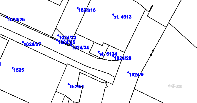 Parcela st. 5134 v KÚ Zábřeh-VŽ, Katastrální mapa