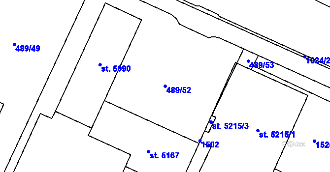 Parcela st. 489/52 v KÚ Zábřeh-VŽ, Katastrální mapa
