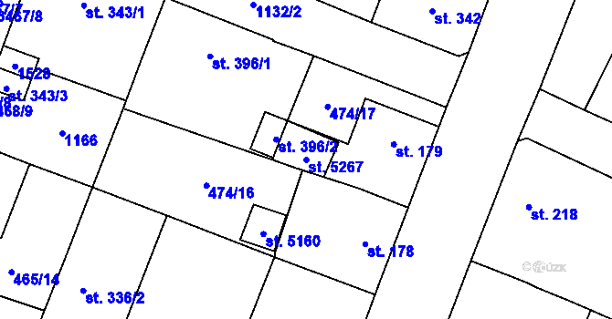 Parcela st. 5267 v KÚ Zábřeh-VŽ, Katastrální mapa