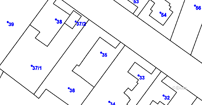Parcela st. 35 v KÚ Kunčice nad Ostravicí, Katastrální mapa
