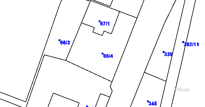 Parcela st. 66/4 v KÚ Kunčice nad Ostravicí, Katastrální mapa