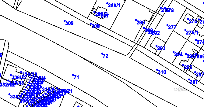 Parcela st. 72 v KÚ Kunčice nad Ostravicí, Katastrální mapa