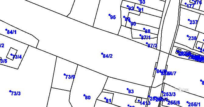 Parcela st. 84/2 v KÚ Kunčice nad Ostravicí, Katastrální mapa