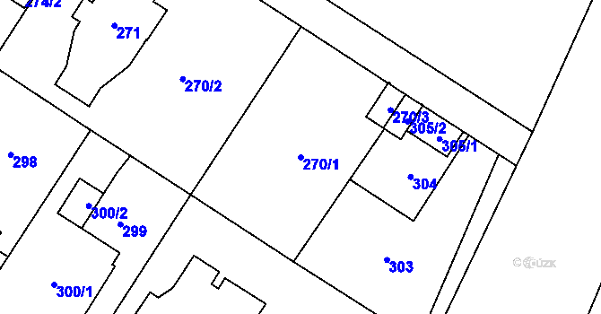 Parcela st. 270/1 v KÚ Kunčice nad Ostravicí, Katastrální mapa