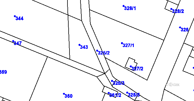Parcela st. 325/2 v KÚ Kunčice nad Ostravicí, Katastrální mapa