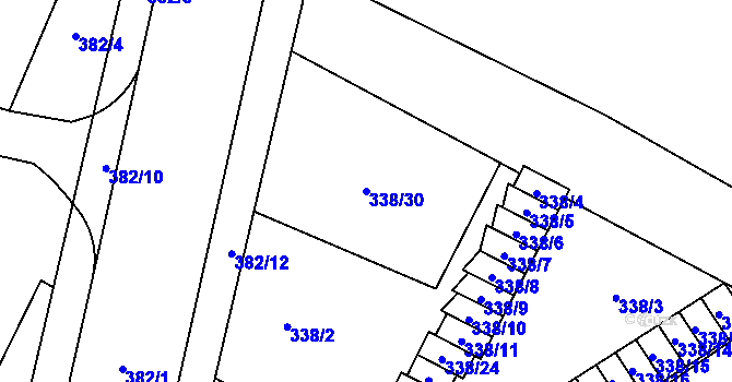Parcela st. 338/30 v KÚ Kunčice nad Ostravicí, Katastrální mapa