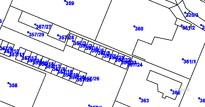 Parcela st. 357/7 v KÚ Kunčice nad Ostravicí, Katastrální mapa