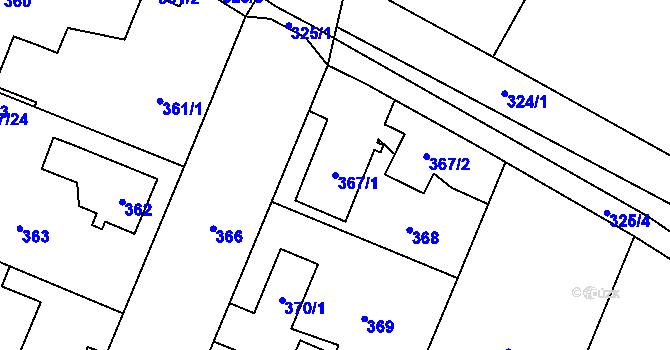 Parcela st. 367/1 v KÚ Kunčice nad Ostravicí, Katastrální mapa