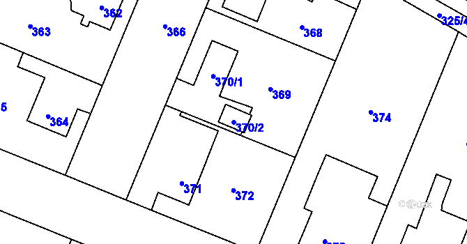 Parcela st. 370/2 v KÚ Kunčice nad Ostravicí, Katastrální mapa