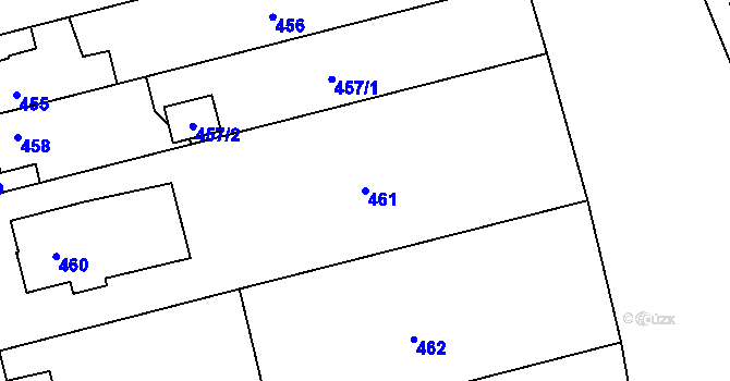 Parcela st. 461 v KÚ Kunčice nad Ostravicí, Katastrální mapa