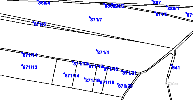Parcela st. 871/4 v KÚ Kunčice nad Ostravicí, Katastrální mapa