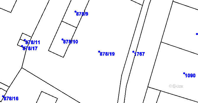 Parcela st. 878/19 v KÚ Kunčičky, Katastrální mapa