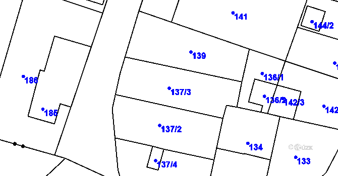 Parcela st. 137/3 v KÚ Kunčičky, Katastrální mapa