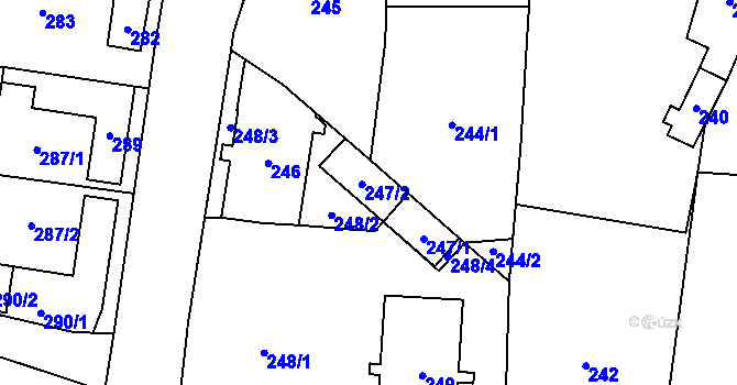 Parcela st. 247 v KÚ Kunčičky, Katastrální mapa