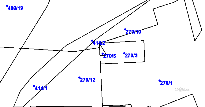Parcela st. 270/5 v KÚ Kunčičky, Katastrální mapa