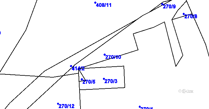 Parcela st. 270/10 v KÚ Kunčičky, Katastrální mapa