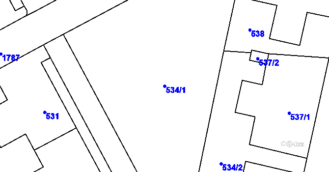 Parcela st. 534/1 v KÚ Kunčičky, Katastrální mapa