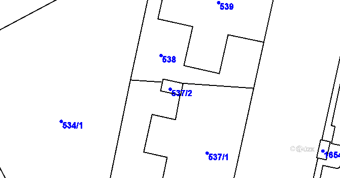 Parcela st. 537/2 v KÚ Kunčičky, Katastrální mapa