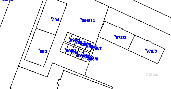 Parcela st. 896/6 v KÚ Kunčičky, Katastrální mapa