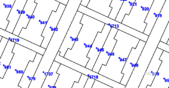 Parcela st. 944 v KÚ Kunčičky, Katastrální mapa