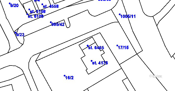 Parcela st. 6465 v KÚ Zábřeh nad Odrou, Katastrální mapa