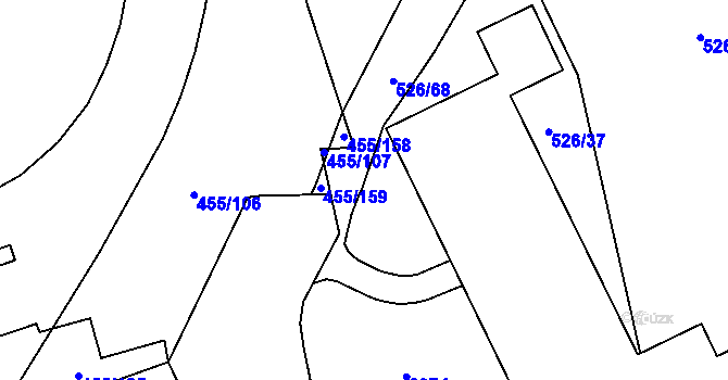 Parcela st. 455/157 v KÚ Zábřeh nad Odrou, Katastrální mapa