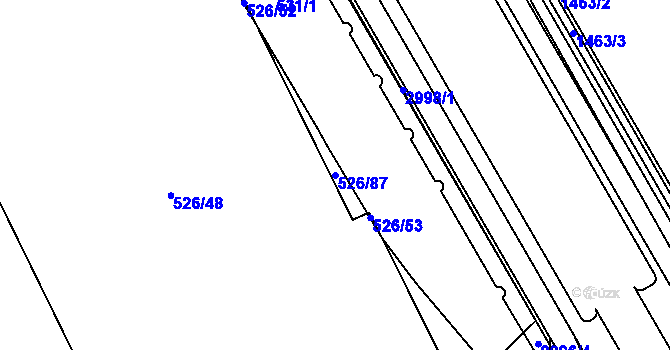 Parcela st. 526/87 v KÚ Zábřeh nad Odrou, Katastrální mapa