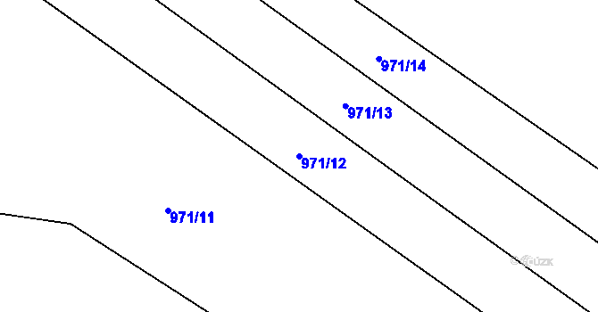 Parcela st. 971/12 v KÚ Zábřeh nad Odrou, Katastrální mapa