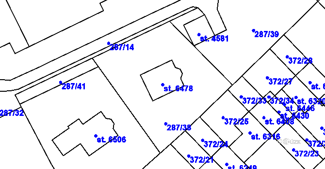 Parcela st. 6478 v KÚ Zábřeh nad Odrou, Katastrální mapa