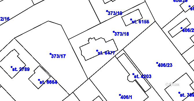 Parcela st. 6477 v KÚ Zábřeh nad Odrou, Katastrální mapa
