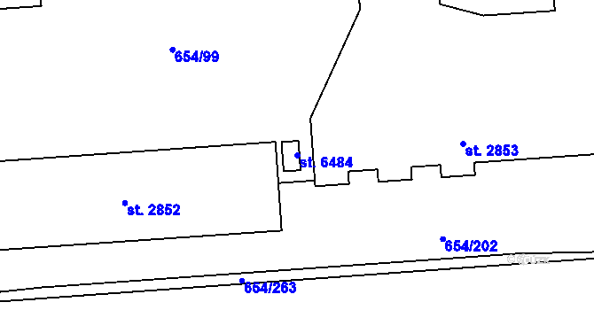 Parcela st. 6484 v KÚ Zábřeh nad Odrou, Katastrální mapa