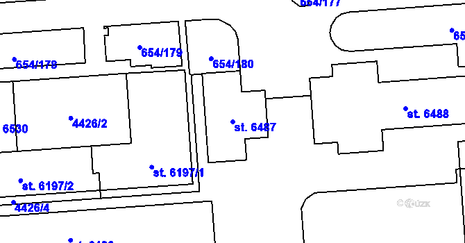 Parcela st. 6487 v KÚ Zábřeh nad Odrou, Katastrální mapa