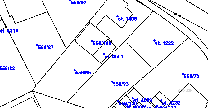 Parcela st. 6501 v KÚ Zábřeh nad Odrou, Katastrální mapa