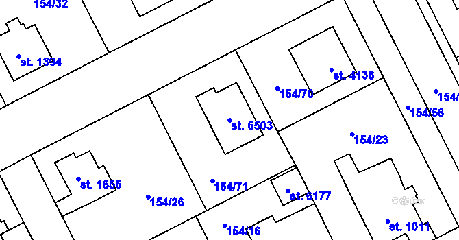 Parcela st. 6503 v KÚ Zábřeh nad Odrou, Katastrální mapa