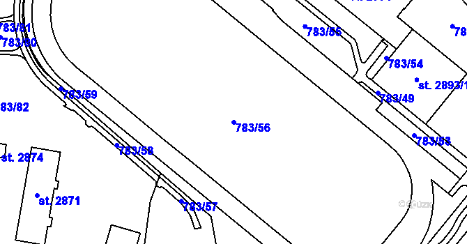 Parcela st. 783/56 v KÚ Zábřeh nad Odrou, Katastrální mapa