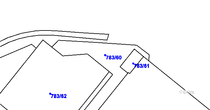 Parcela st. 783/60 v KÚ Zábřeh nad Odrou, Katastrální mapa