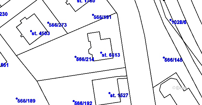 Parcela st. 6513 v KÚ Zábřeh nad Odrou, Katastrální mapa