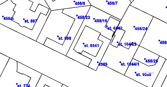 Parcela st. 6541 v KÚ Zábřeh nad Odrou, Katastrální mapa