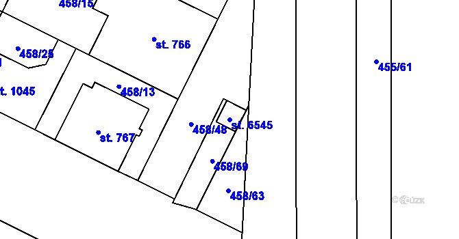 Parcela st. 6545 v KÚ Zábřeh nad Odrou, Katastrální mapa