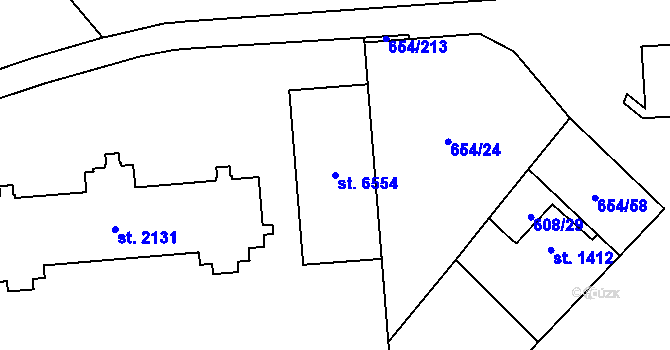 Parcela st. 6554 v KÚ Zábřeh nad Odrou, Katastrální mapa