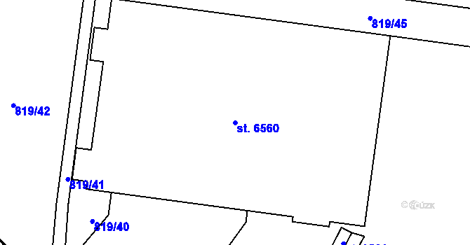 Parcela st. 6560 v KÚ Zábřeh nad Odrou, Katastrální mapa
