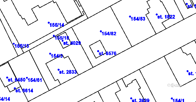 Parcela st. 6576 v KÚ Zábřeh nad Odrou, Katastrální mapa