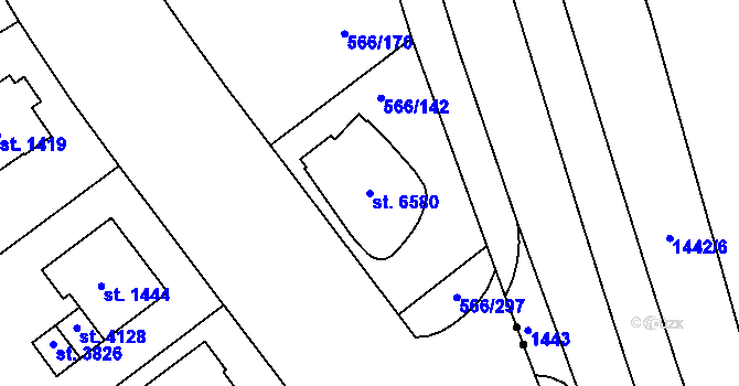Parcela st. 6580 v KÚ Zábřeh nad Odrou, Katastrální mapa